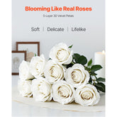 60 White Roses Simulation Bouquet, Perfect for Christmas Home Wedding Decoration